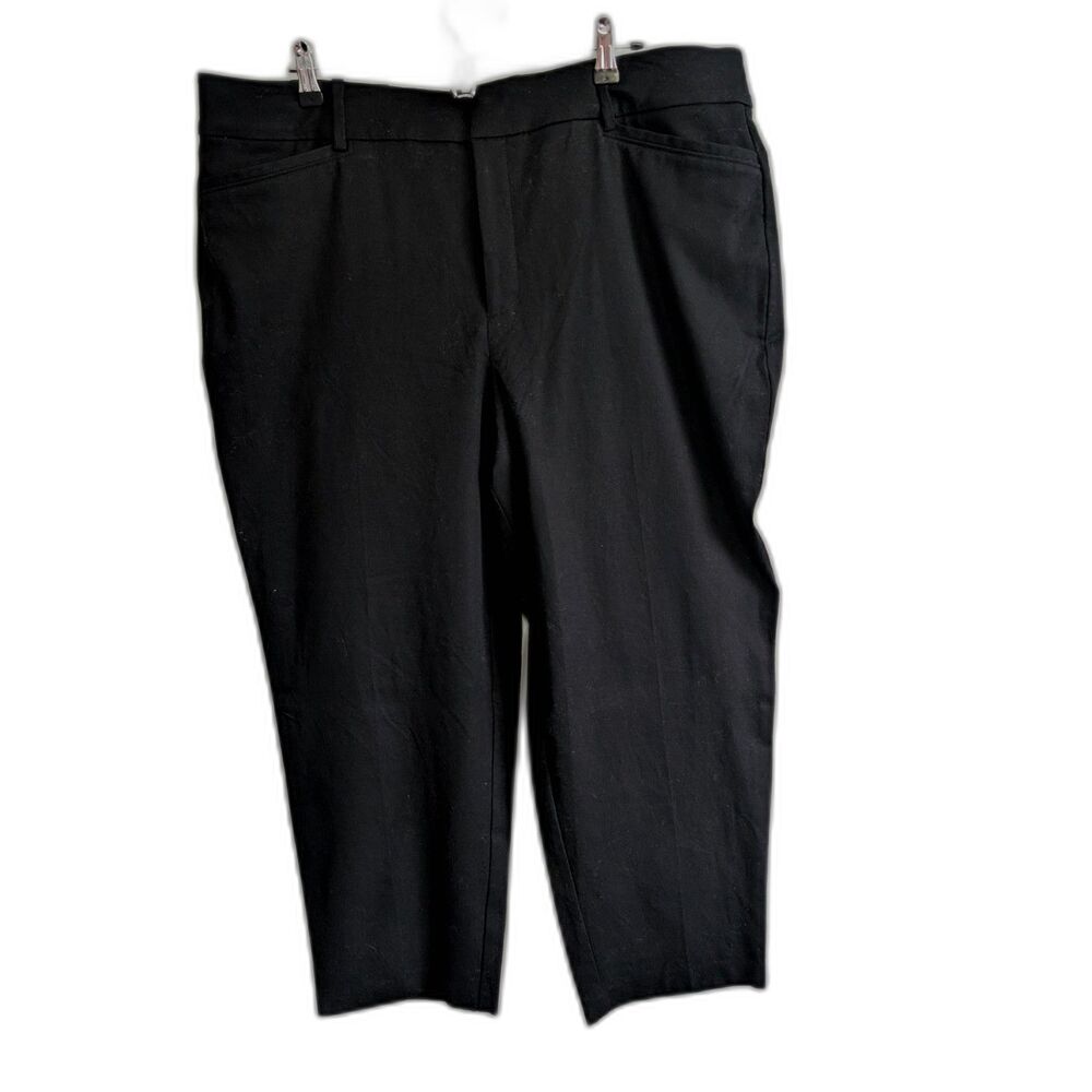 Ava & Viv Women’s High-Rise Straight Leg Trousers. Ankle Pant Black Size 18